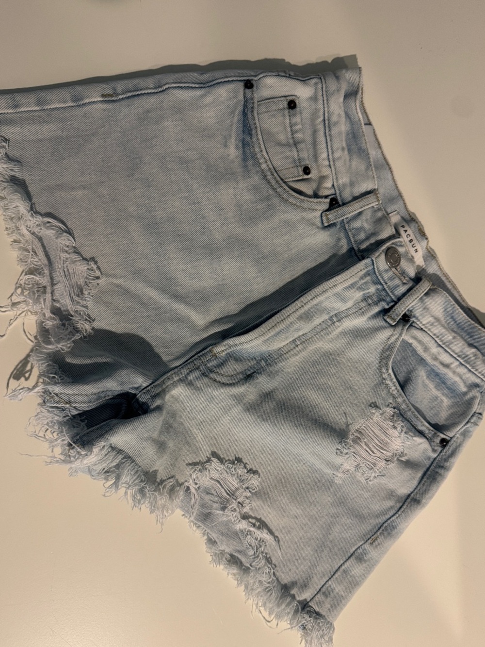 PacSun Light Wash Distressed Denim Shorts